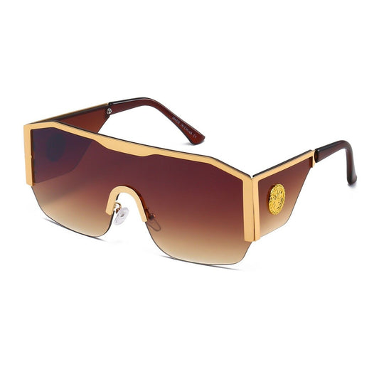 Gold Frame Large Size Sunglasses Men Women Shades Elegant Retro Classic Hip Hop