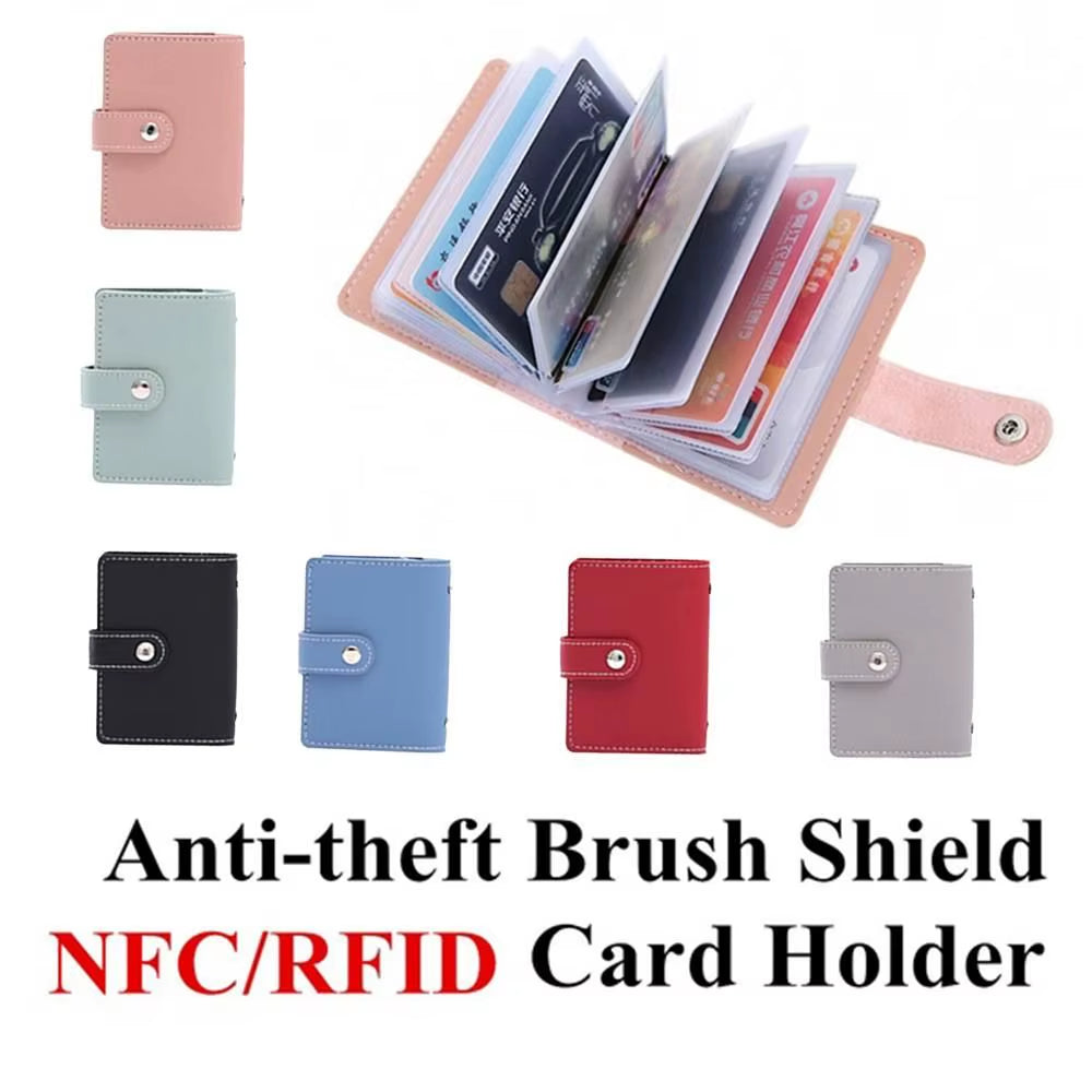 26 Card Slots RFID Blocking PU Leather Women Credit Card Wallet Fashion Cute Cards Holder Wallet for Cards Cardholder