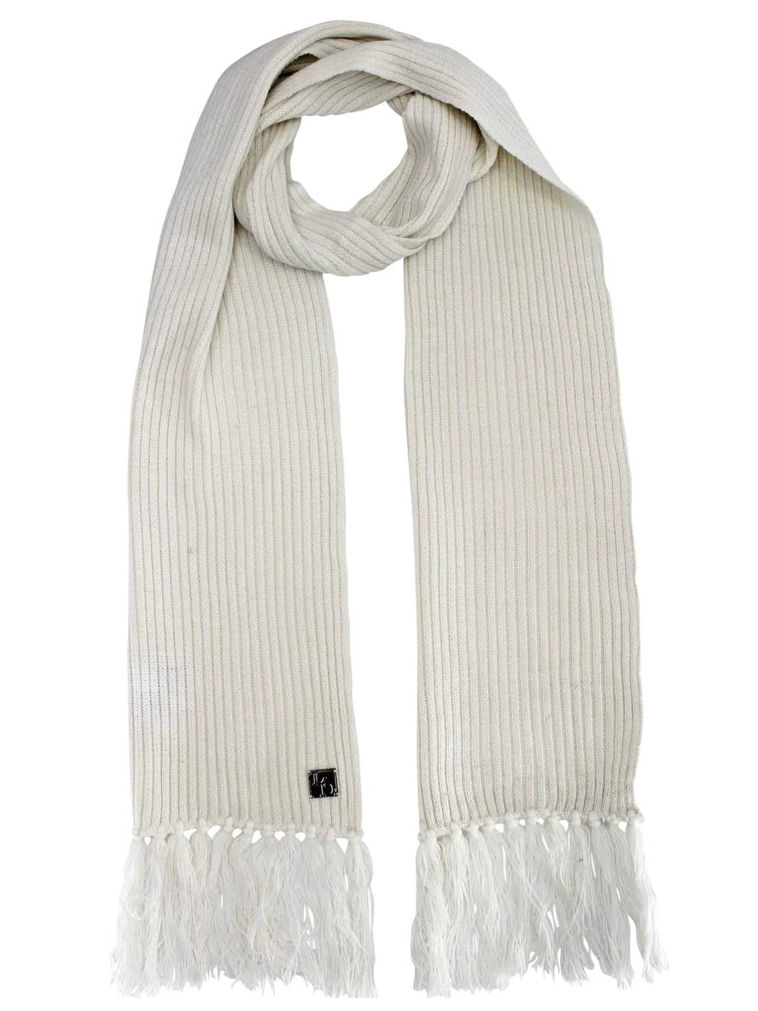 Ivory Ribbed Knit Men'S 3 Piece Hat Scarf & Texting Gloves Set