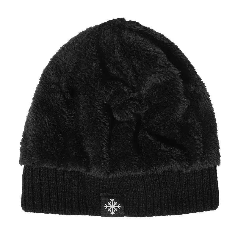 Autumn and Winter Thick Fleece Blended Knitted Hat for Men and Women