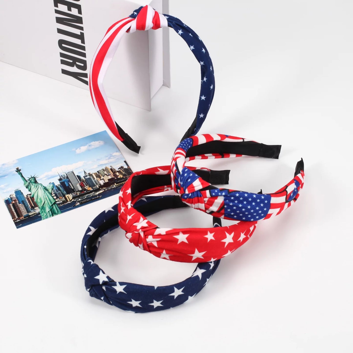 USA Flag Hair Accesssory Red White and Blue Patriotic American Flag Headbands for Women Girls