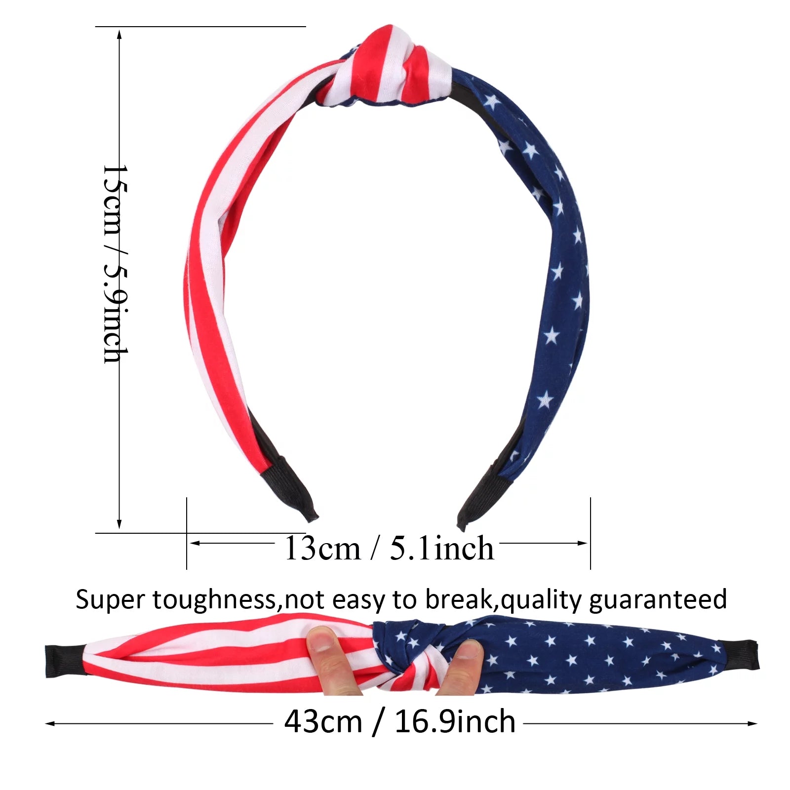 USA Flag Hair Accesssory Red White and Blue Patriotic American Flag Headbands for Women Girls