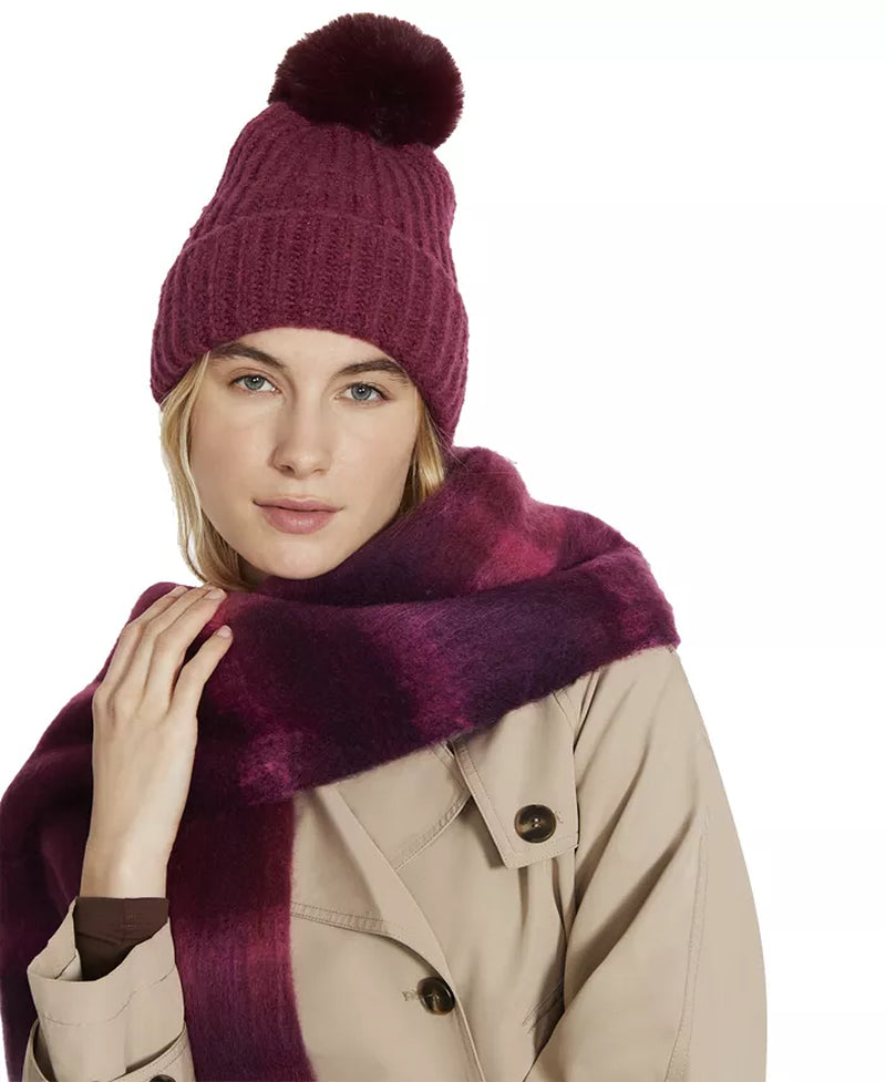 Women'S 2-Pc. Pom Beanie & Scarf Boxed Gift Set