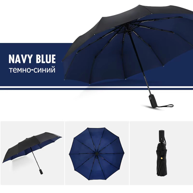 Windproof Double Layer Resistant Umbrella Fully Automatic Rain Men Women 10K Strong Luxury Business Male Large Umbrellas Parasol