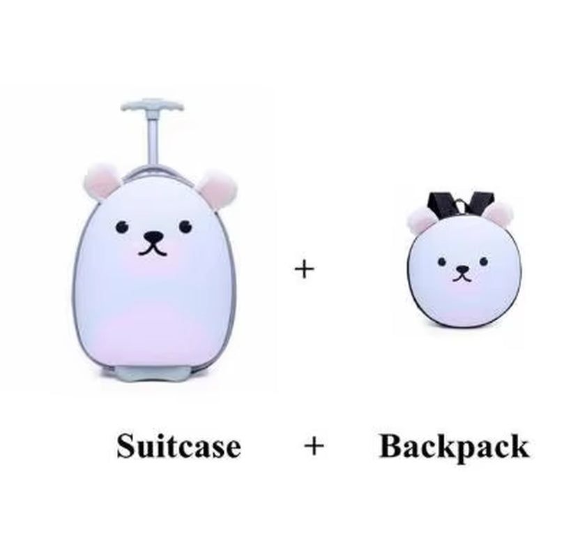 Kids Travel Suitcase Cartoon Suitcase for Boys Wheeled Suitcase for Girls Children Trolley Bags for Kid Rolling Luggage Suitcase