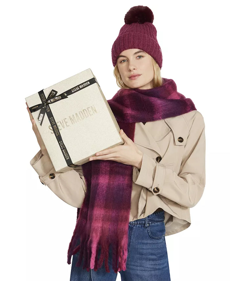 Women'S 2-Pc. Pom Beanie & Scarf Boxed Gift Set